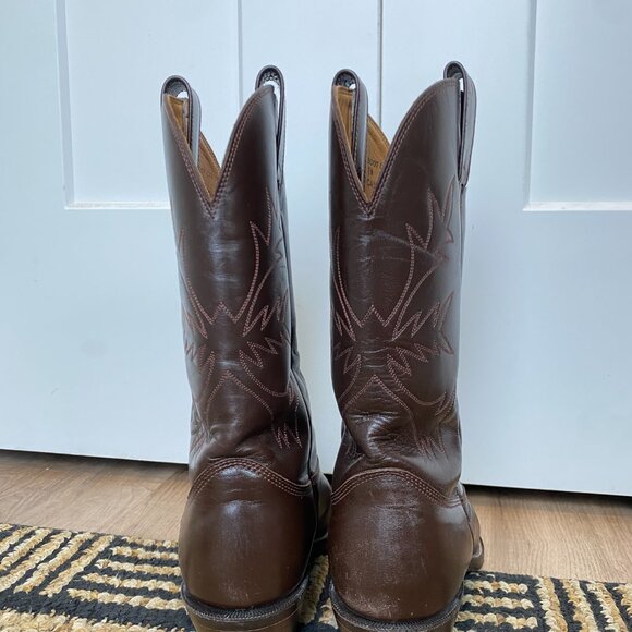 Chocolate Brown Alberta Boot Company Cowboy Boots (Men's Size 9) - Picture 4 of 5